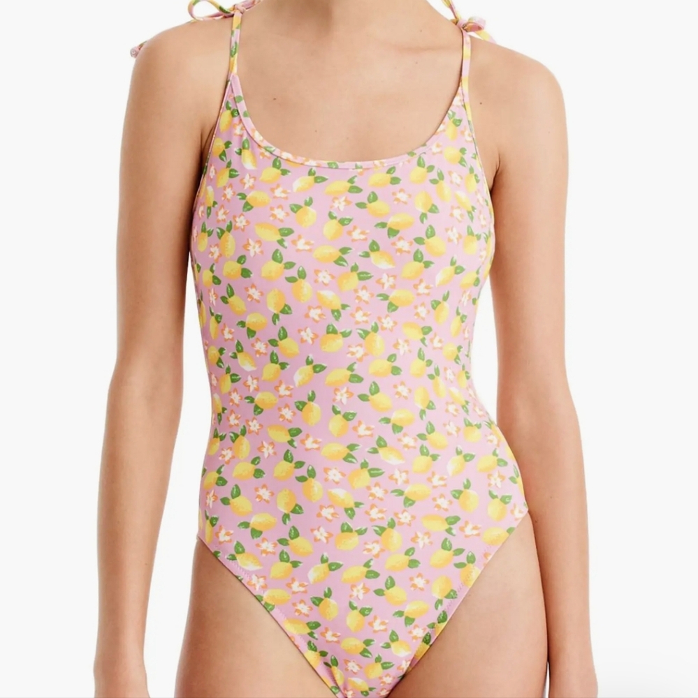 J. Crew Lemon Print one piece swimsuit